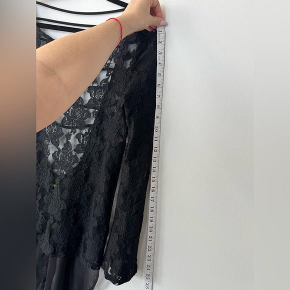 Rehab Black Lace Cut Out Blouse - Picture 12 of 17